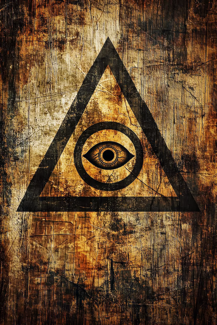 À propos des Illuminati allseeing eye triangle grunge background 1150025 45620